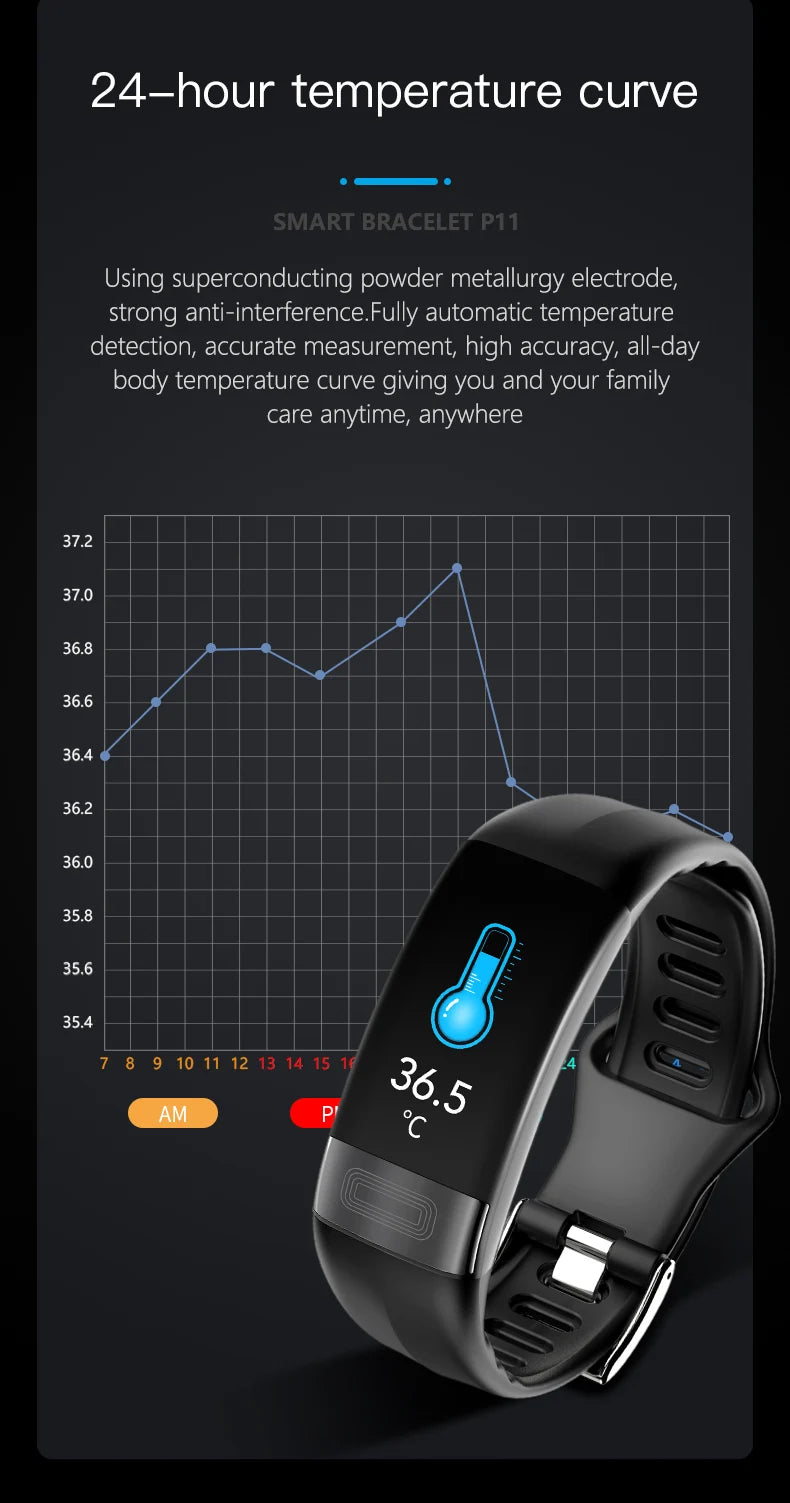 Smart Wristband Fitness Tracker, Calorie Blood Pressure Waterproof