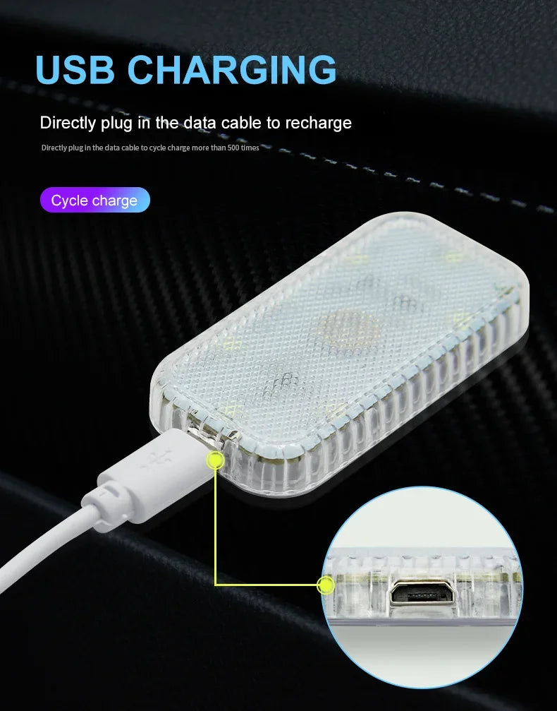 LED Touch Light Car Interior Lighting with USB Charging