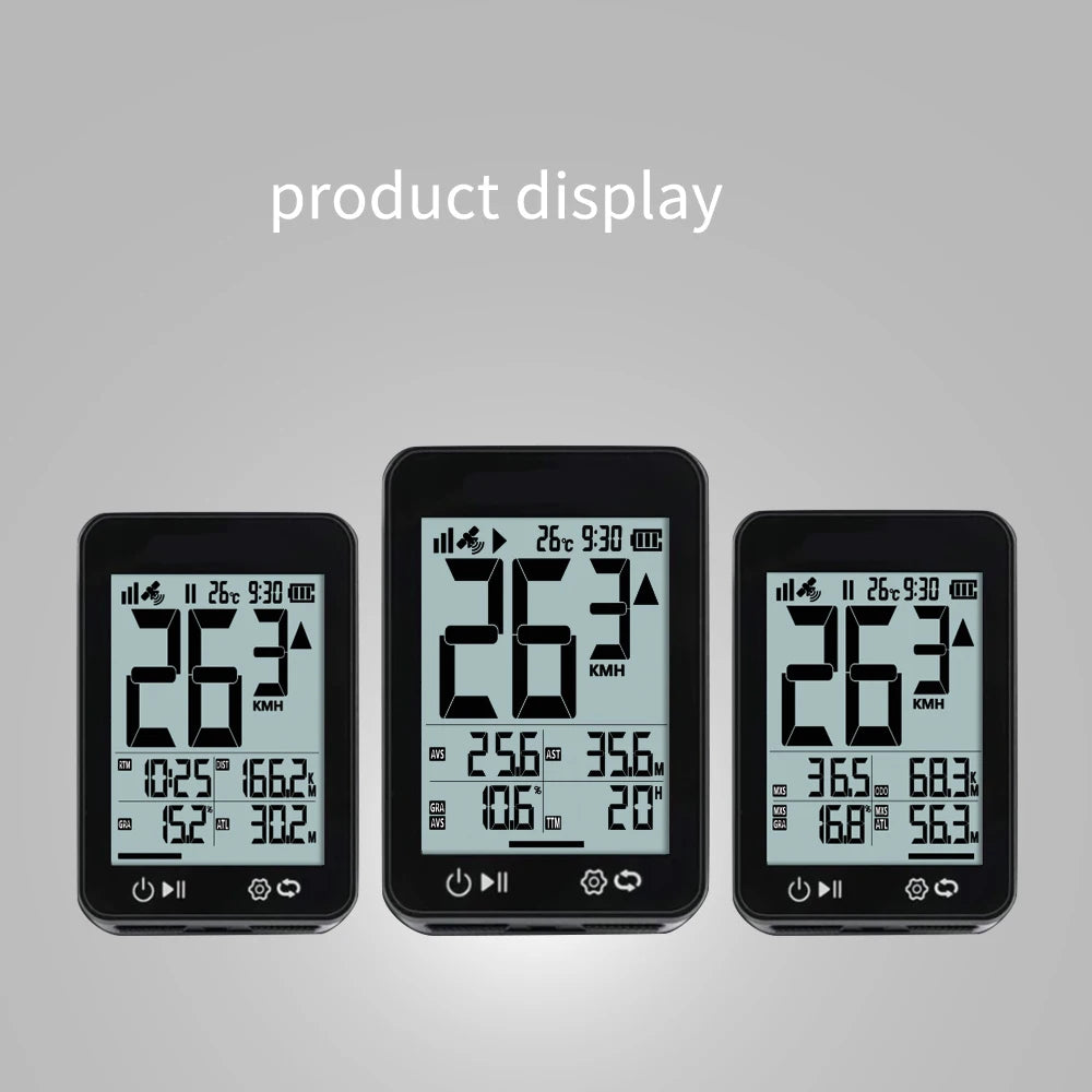 GPS Bike Computer Wireless with Auto Backlight and Bracket