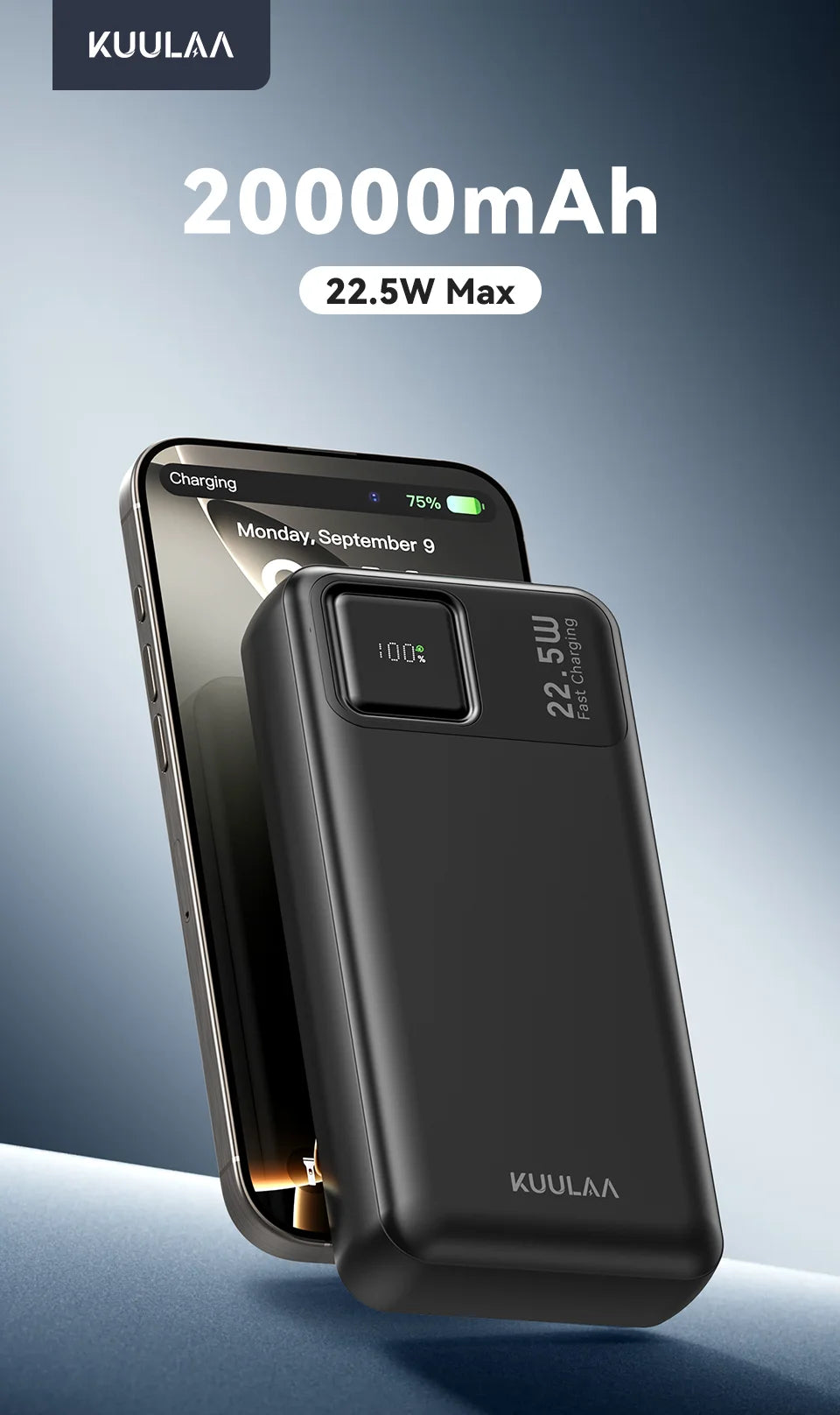 20000mAh Power Bank Portable External Battery 22.5W Fast Charging Portable Charger