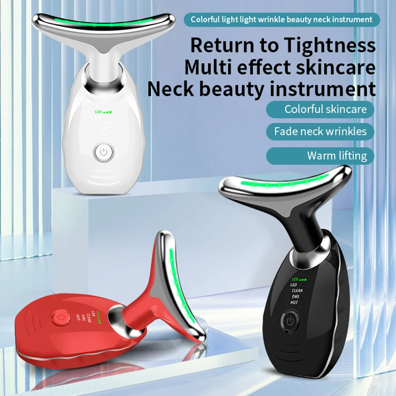 Electric Wrinkle Remover LED Photon Face Neck Beauty Device
