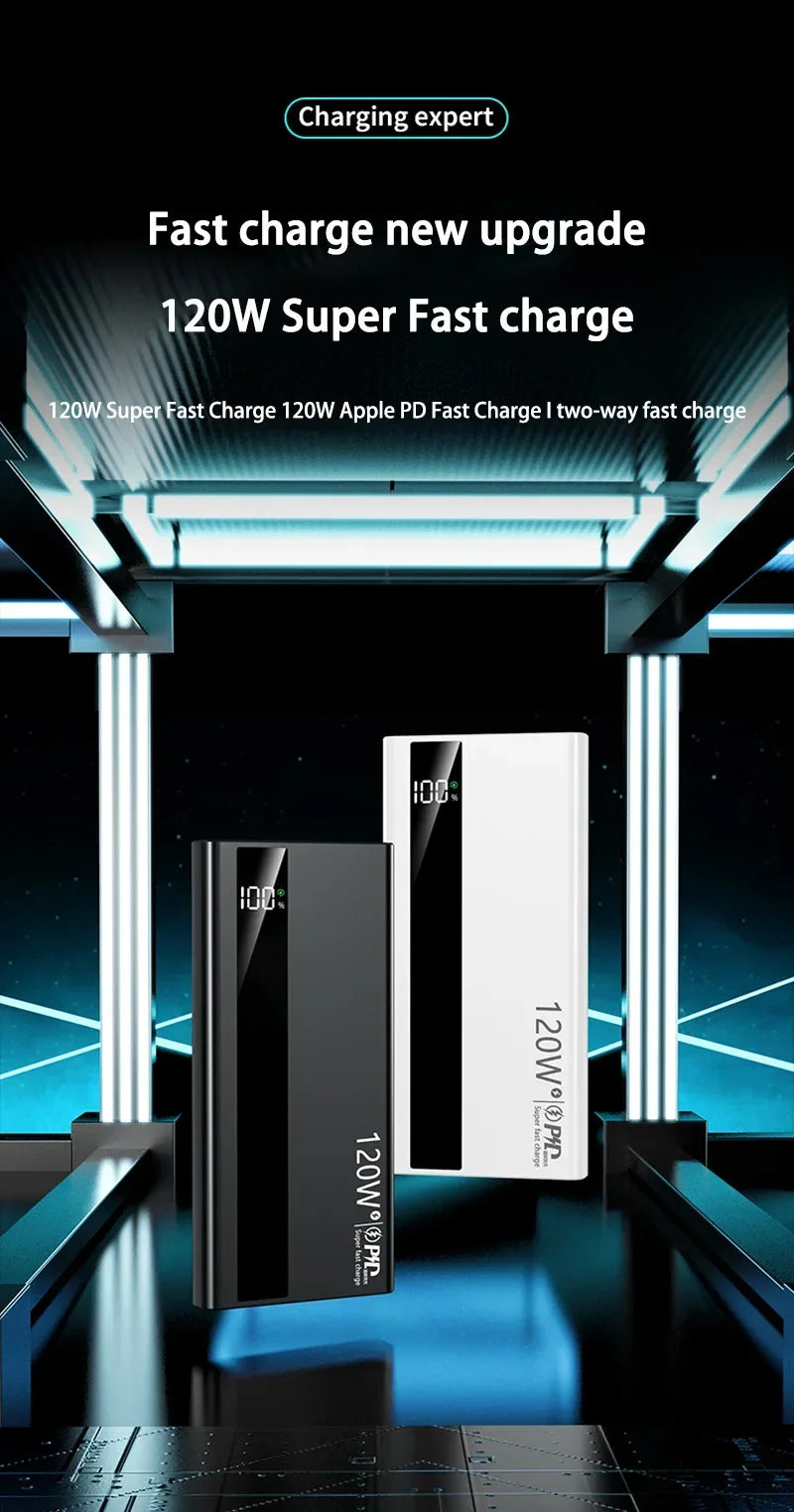 120W 500000mAh Power Bank High Capacity Super Fast Charging Power Bank Portable Battery Charger