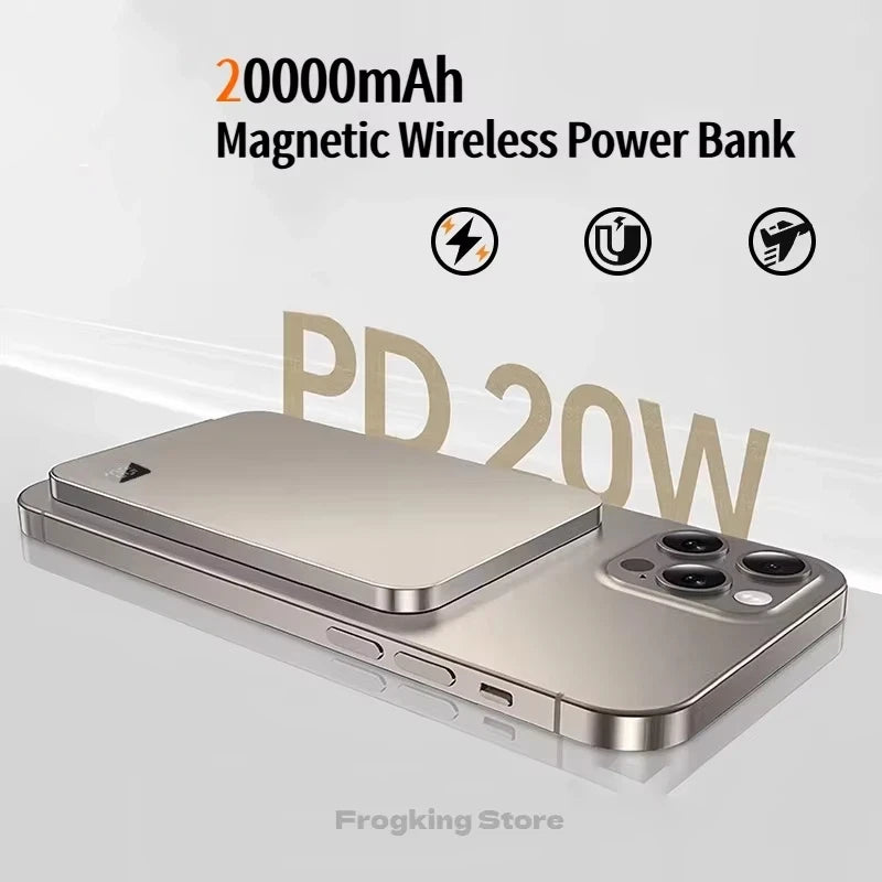 20000mAh Thin Portable Magnetic Wireless Power Bank