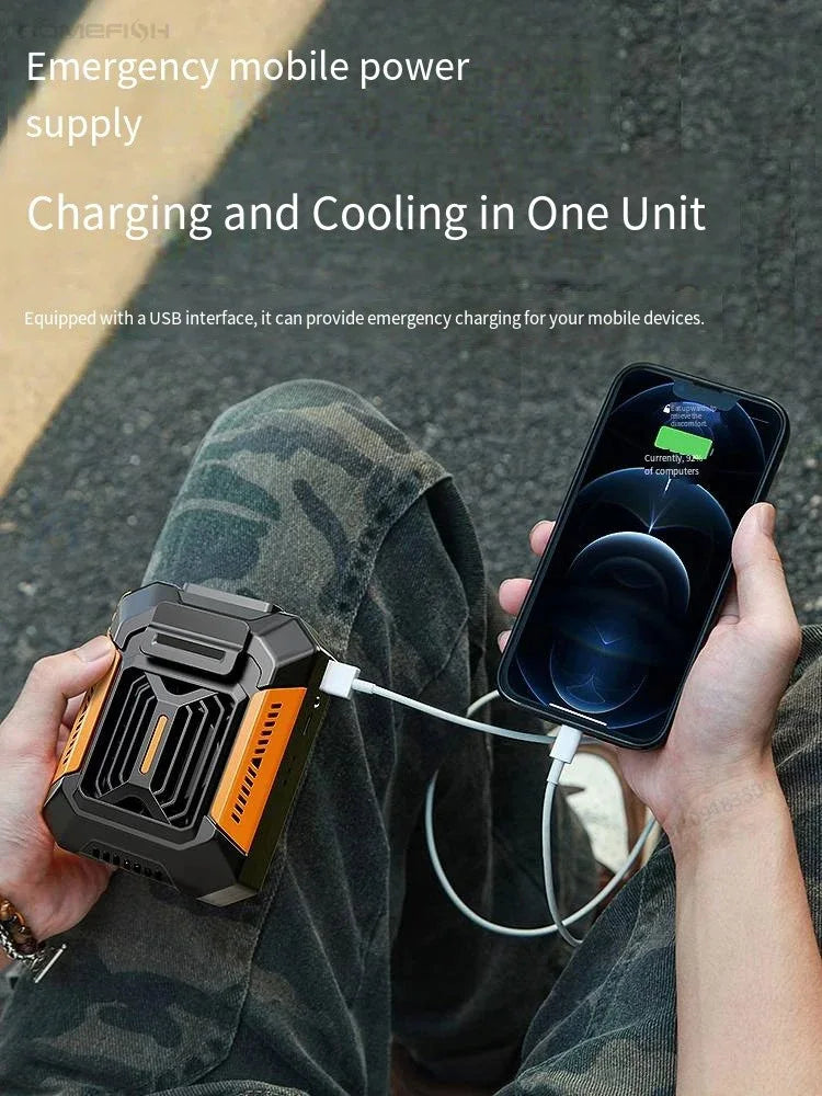 Portable Power Bank Flashlight Wearable Fan Hanging Neck Fan