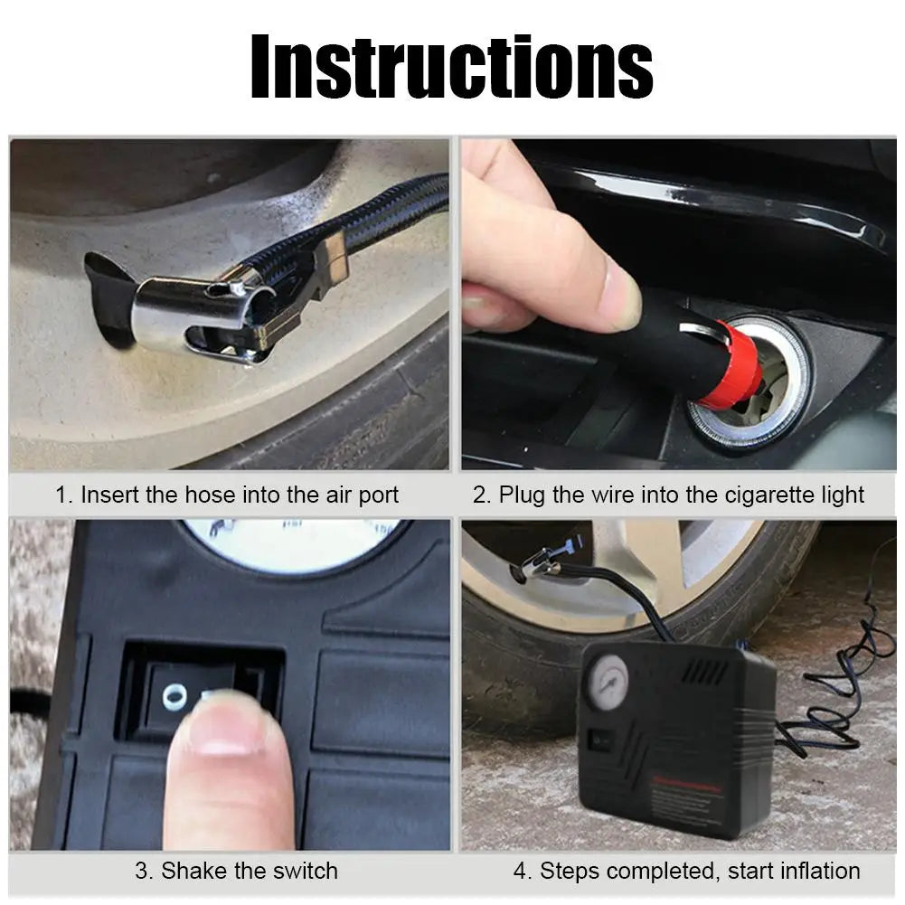 Tire Inflator Air Compressor 12V Portable Air Compressor Car Accessories