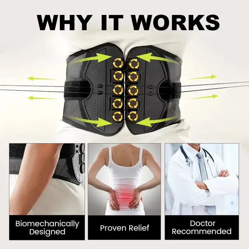 Adjustable Lumbar Support Belt For Back Pain Relief