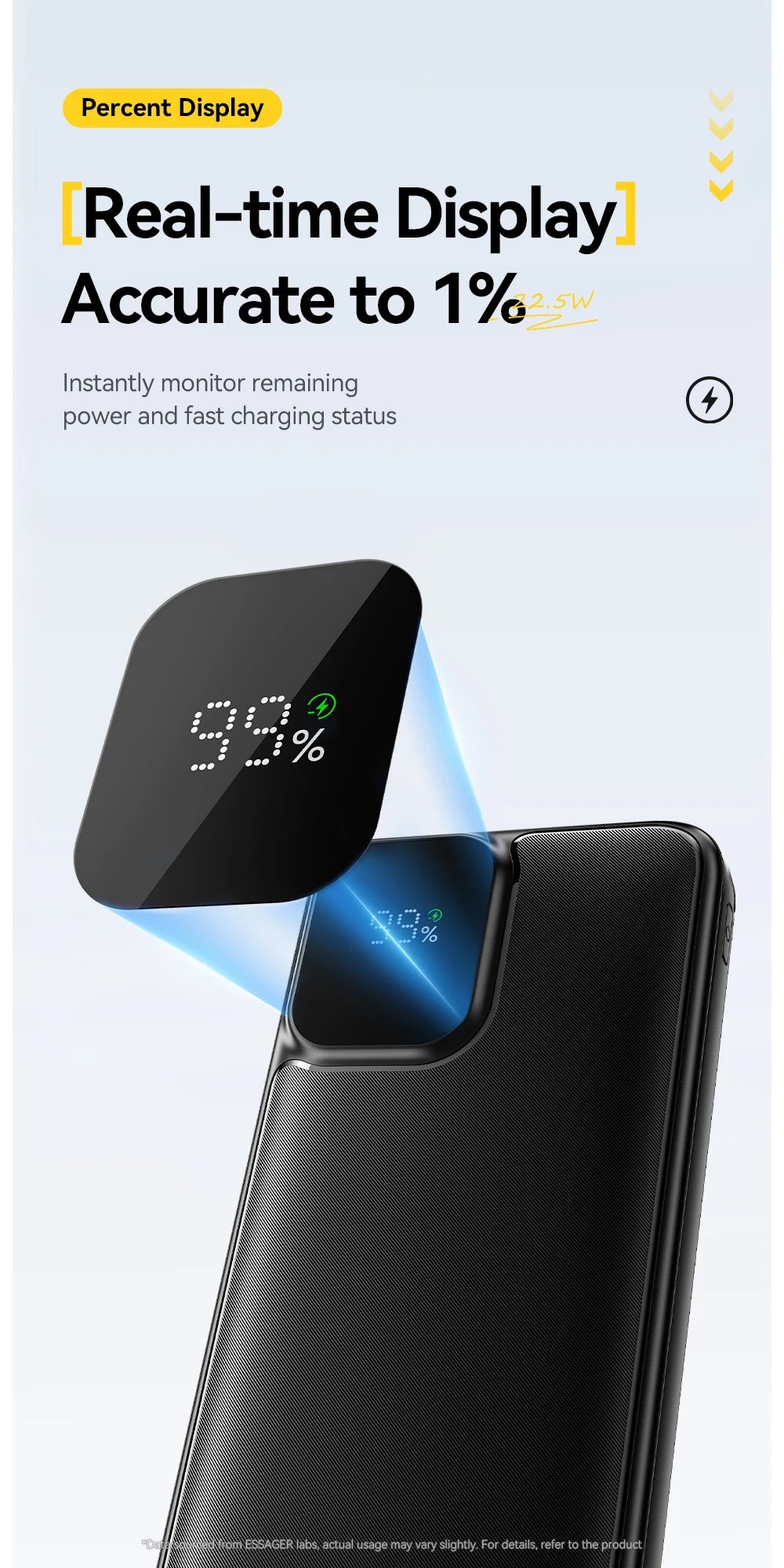Portable Power Bank 20000mAh with Two Built-in Cables External Battery