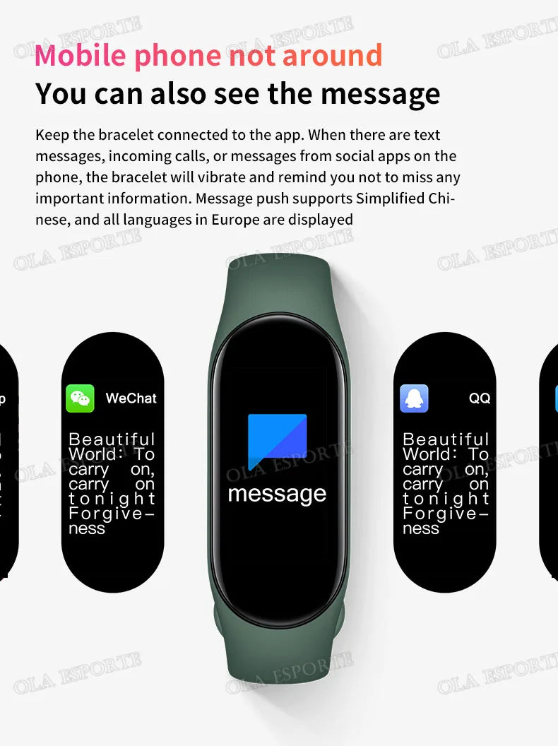 Sports Smart Watch Music Control Fitness Calorie Track Bracelet