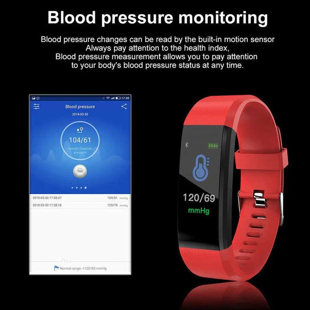 Smart Sports Bracelet Bluetooth Wristband Heart Rate Monitor Fitness Tracker Band