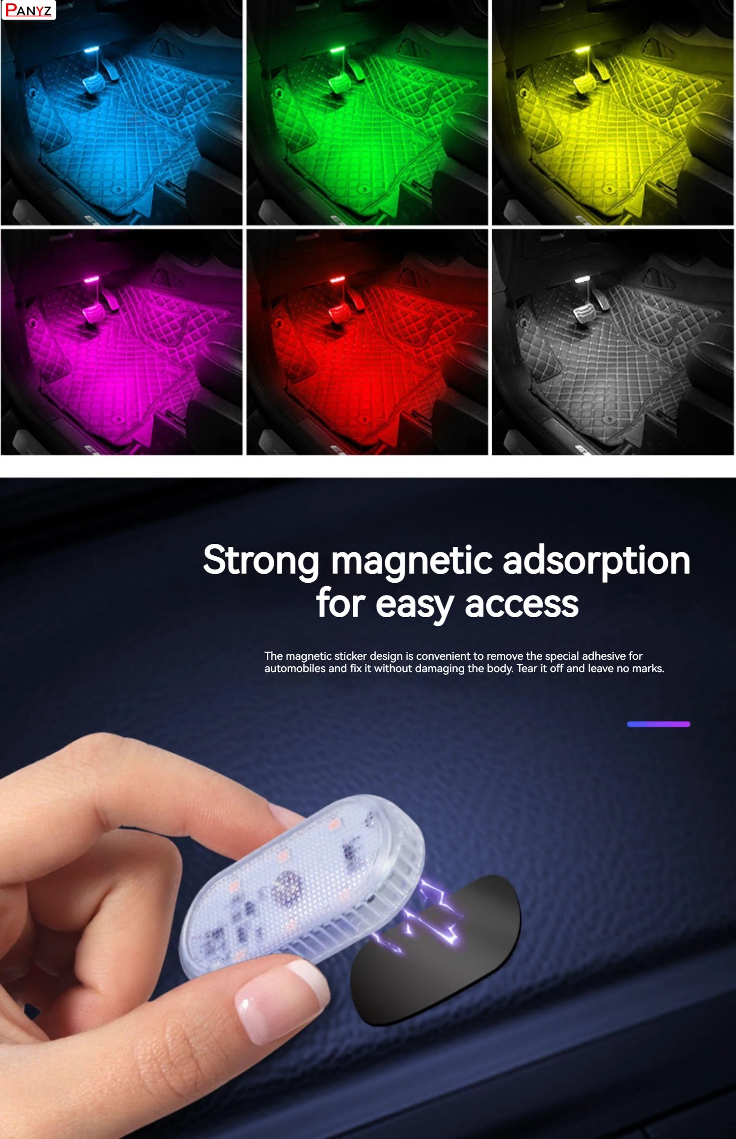 New Car Wireless Touch Lights With Magnet USB Rechargeable