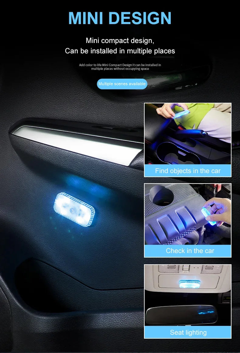 LED Touch Light Car Interior Lighting with USB Charging