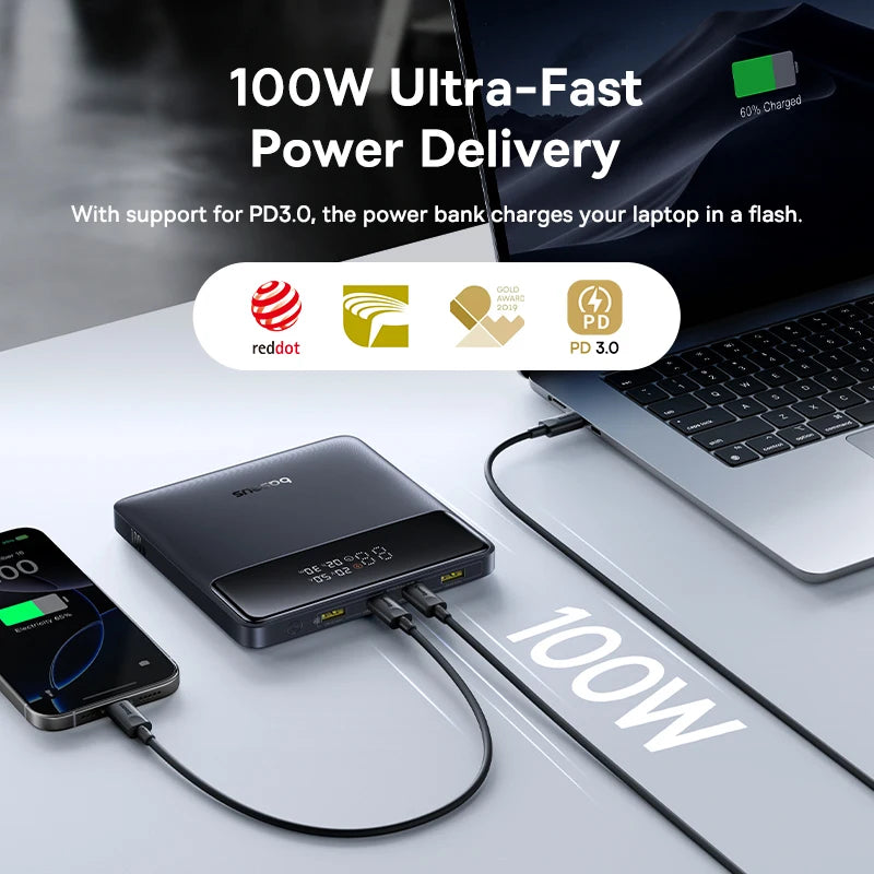 100W Power Bank 20000mAh Capacity PD Fast Charging Battery Charger Power bank