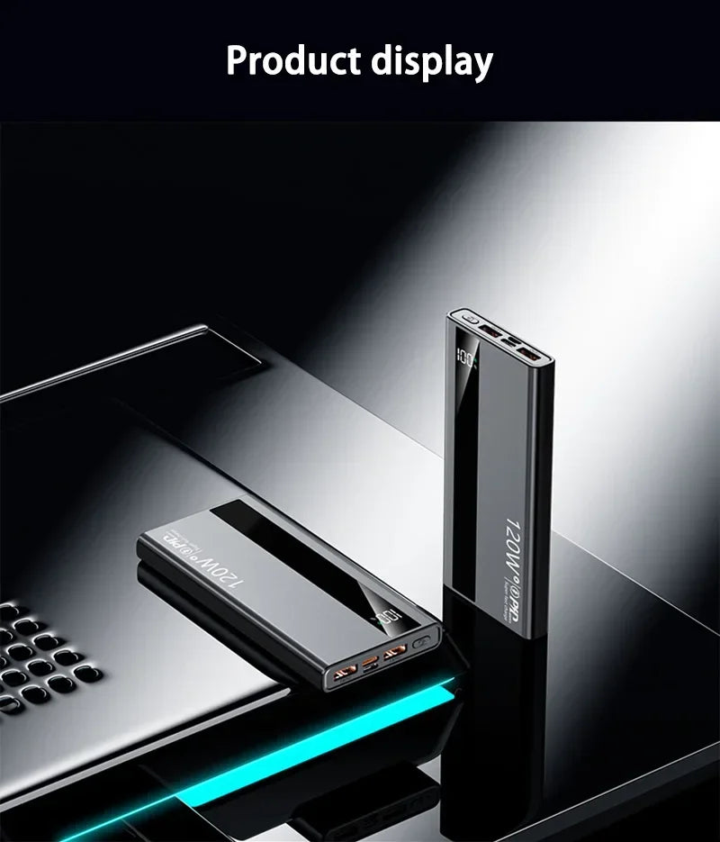 120W 500000mAh Power Bank High Capacity Super Fast Charging Power Bank Portable Battery Charger